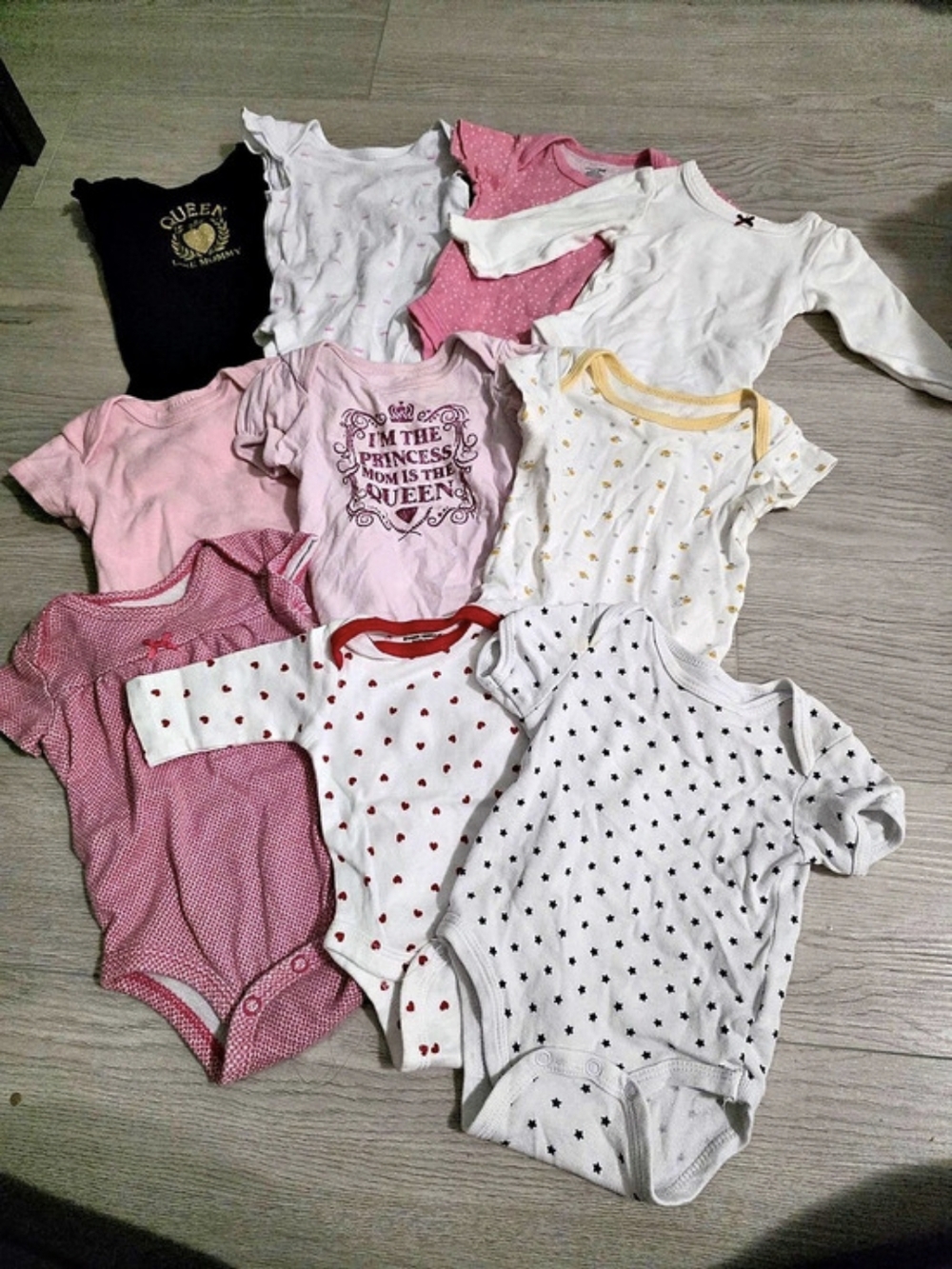 Baby Girl Newborn 0-3 Months Onsies Bodysuits - 10 Count